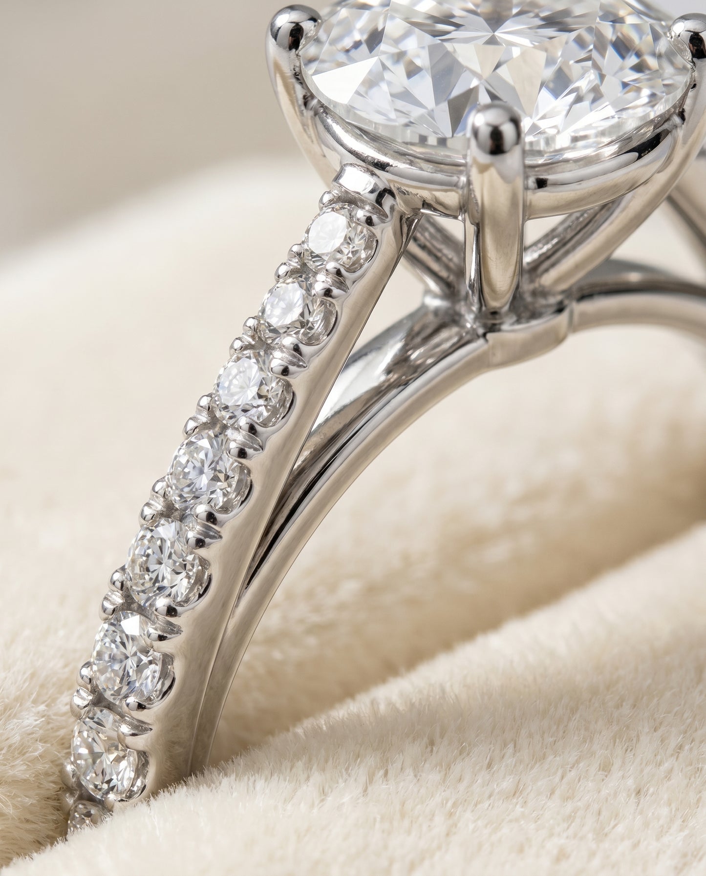 The Donna Cathedral Engagement Ring Setting for Round Diamonds in 18K White Gold