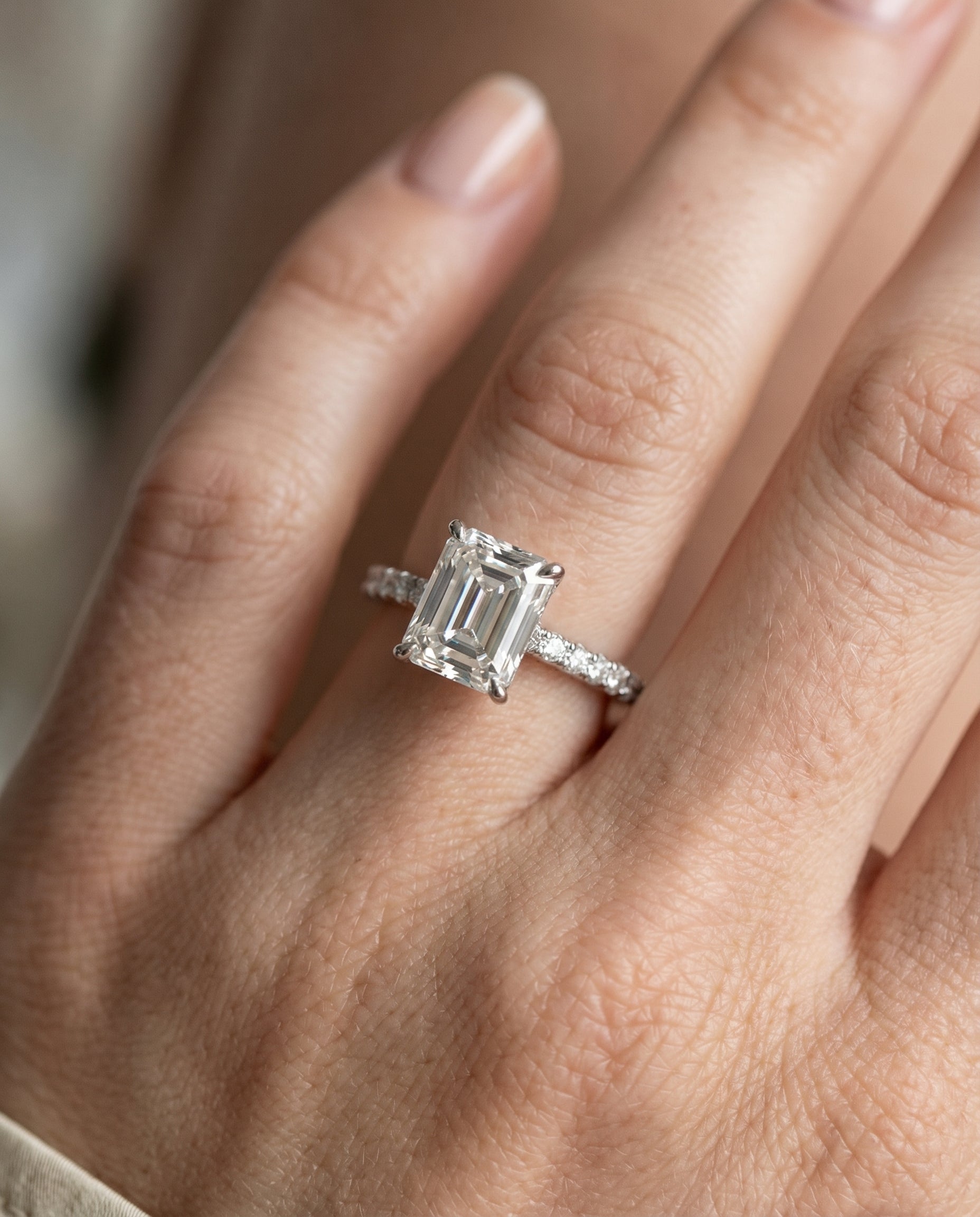 The Donna setting for radiant diamonds, made to order in Platinum | RockHer