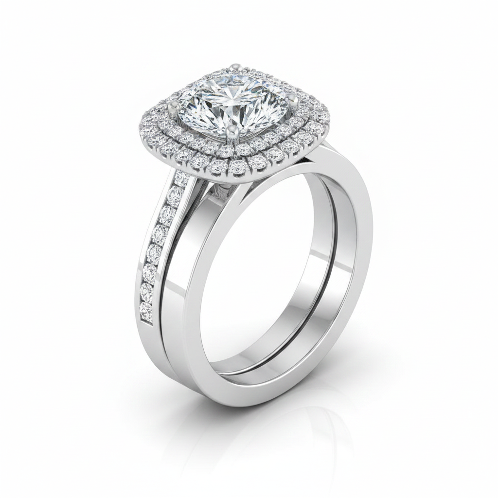 The Cecilia Matching Wedding Band, Round in Platinum