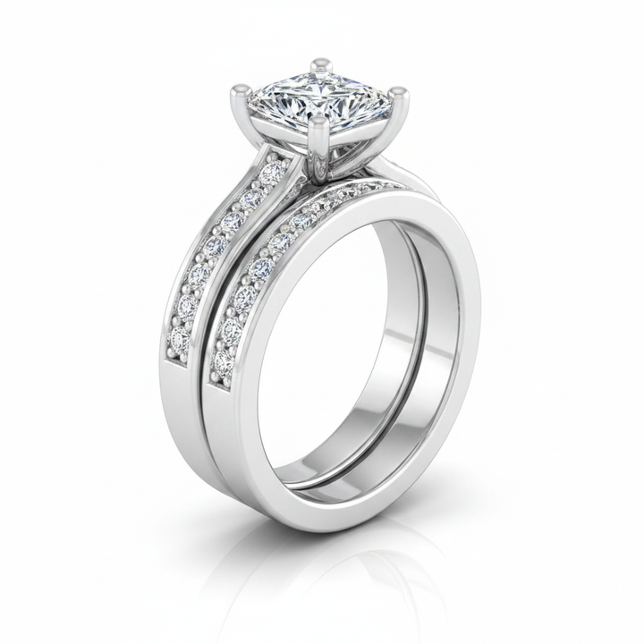The Celesta Matching Wedding Band, Princess in Platinum | RockHer