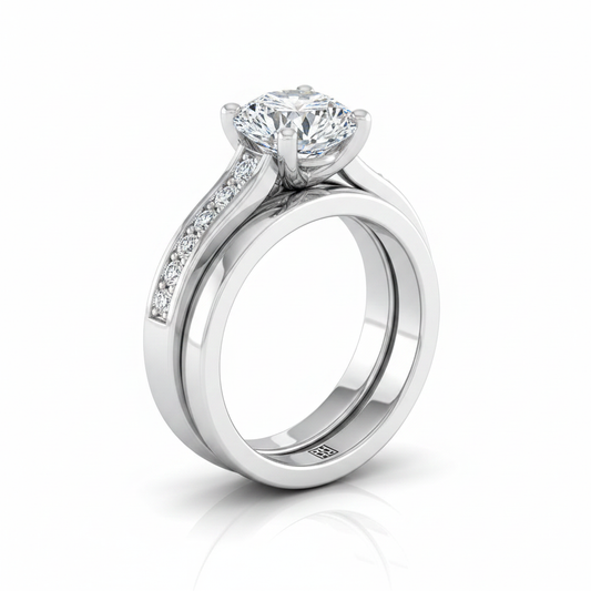 The Celesta Matching Wedding Band, Round in Platinum