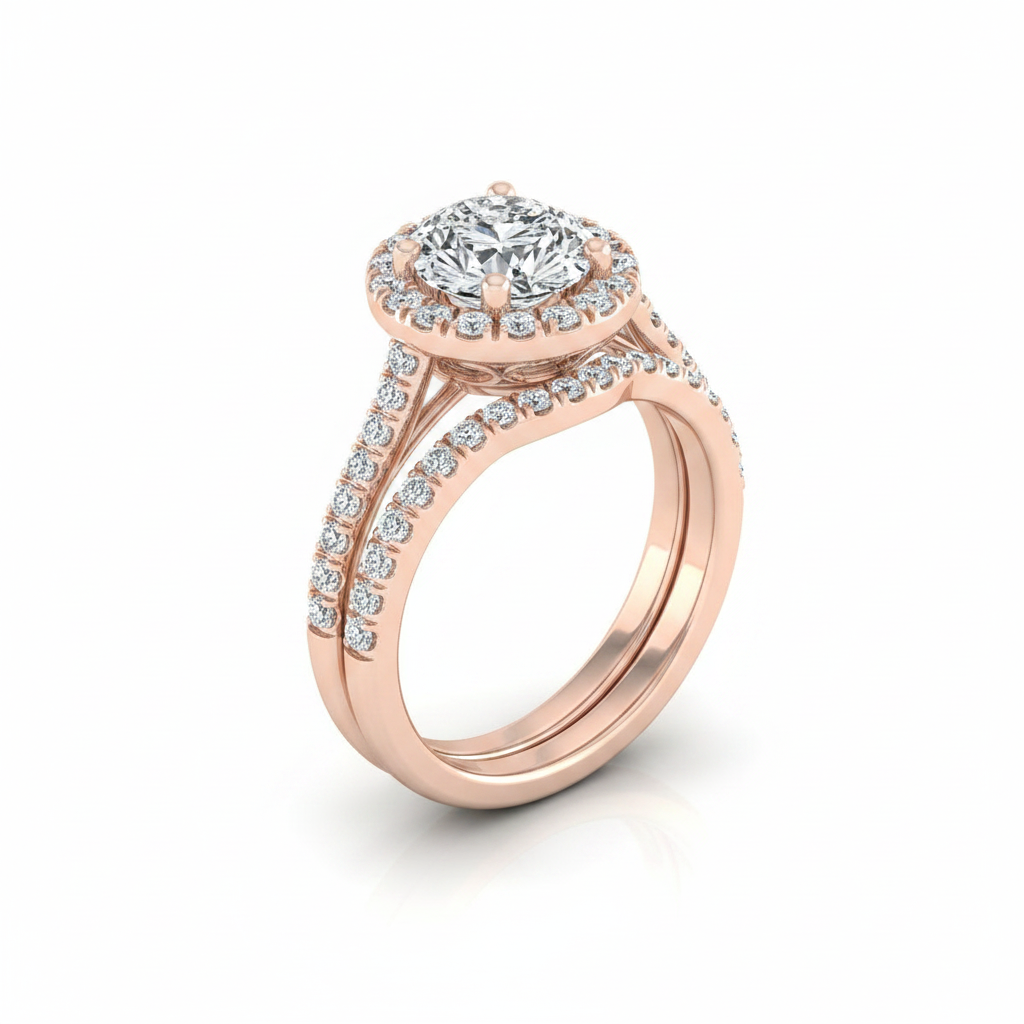 The Celine Matching Wedding Band, Oval in 14K Rose Gold