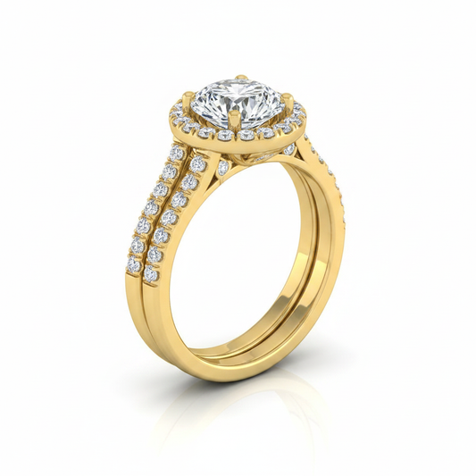 The Celine Matching Wedding Band, Round in 18K Yellow Gold
