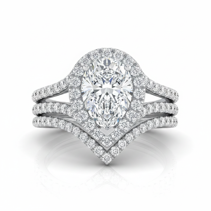 The Celine Matching Wedding Band, Pear in Platinum | RockHer