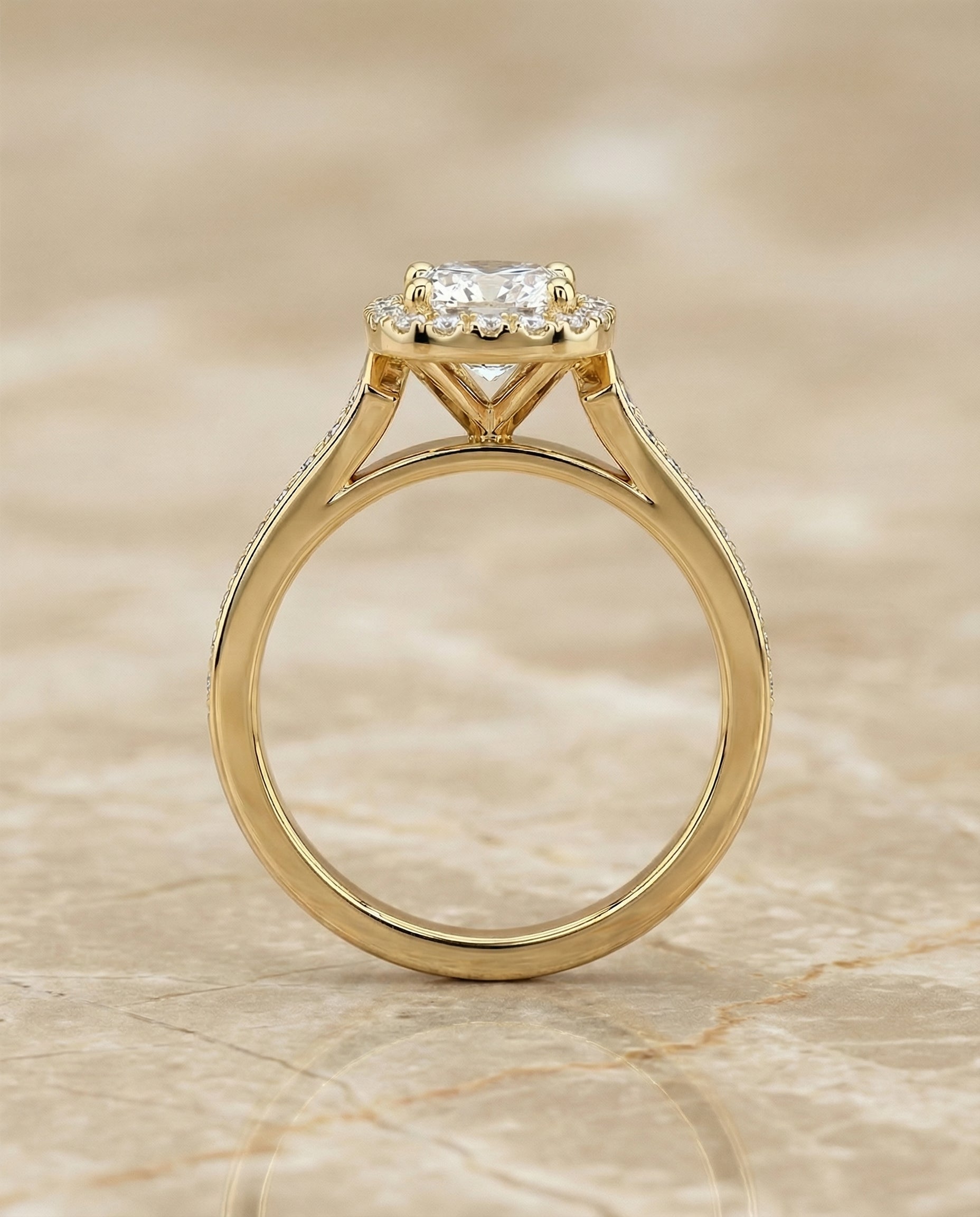 Made to order: The Genesis cushion engagement ring setting in 18K Yellow Gold | RockHer