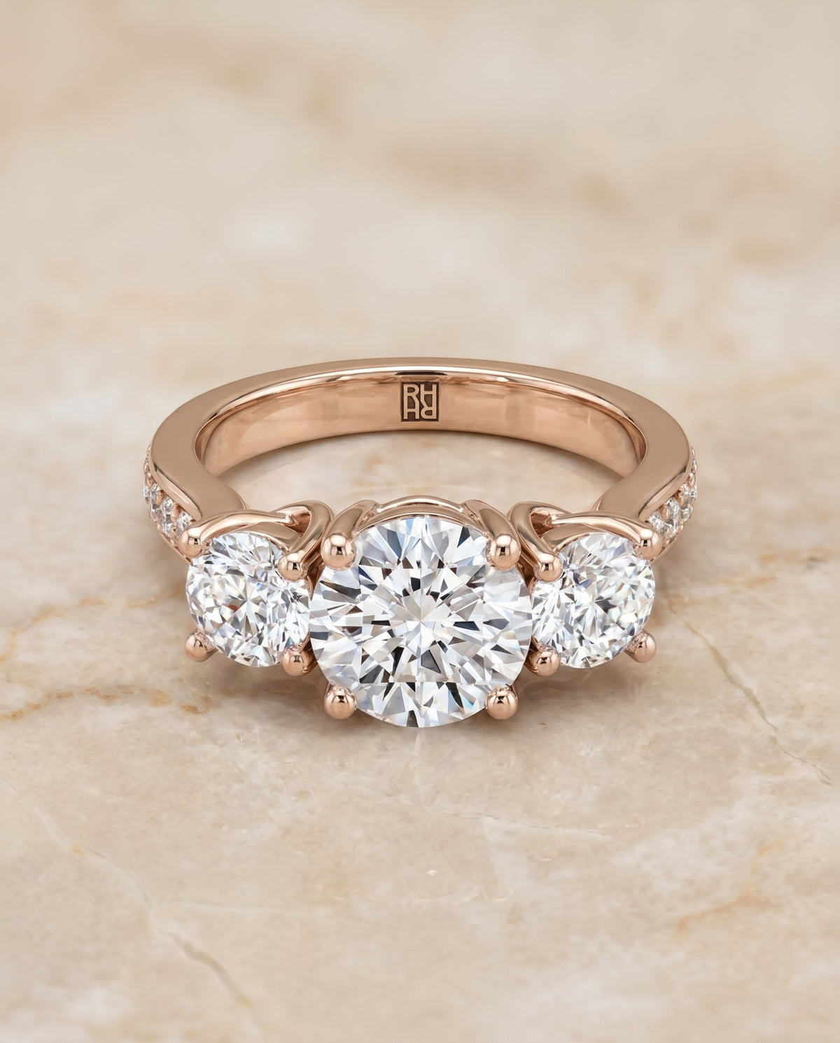 The Avery round engagement ring setting in 14K Rose Gold | RockHer