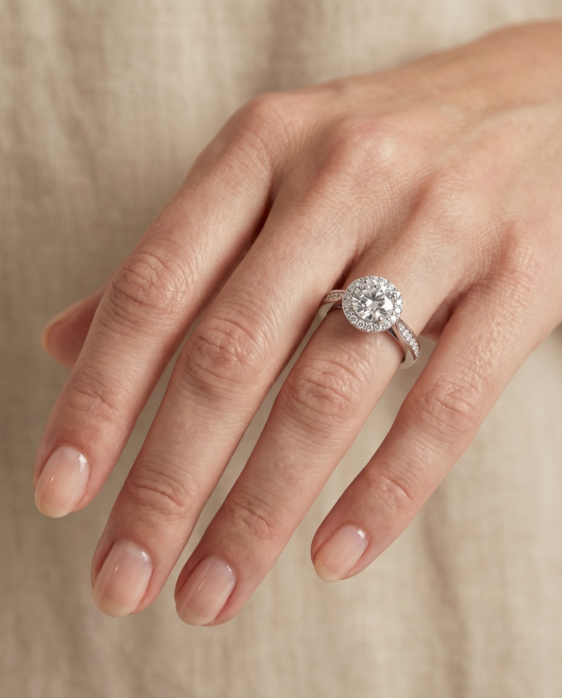 The Aria setting for round diamonds, made to order in 18K White Gold | RockHer