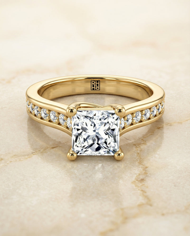 Celesta Select Princess engagement ring in 18K Yellow Gold