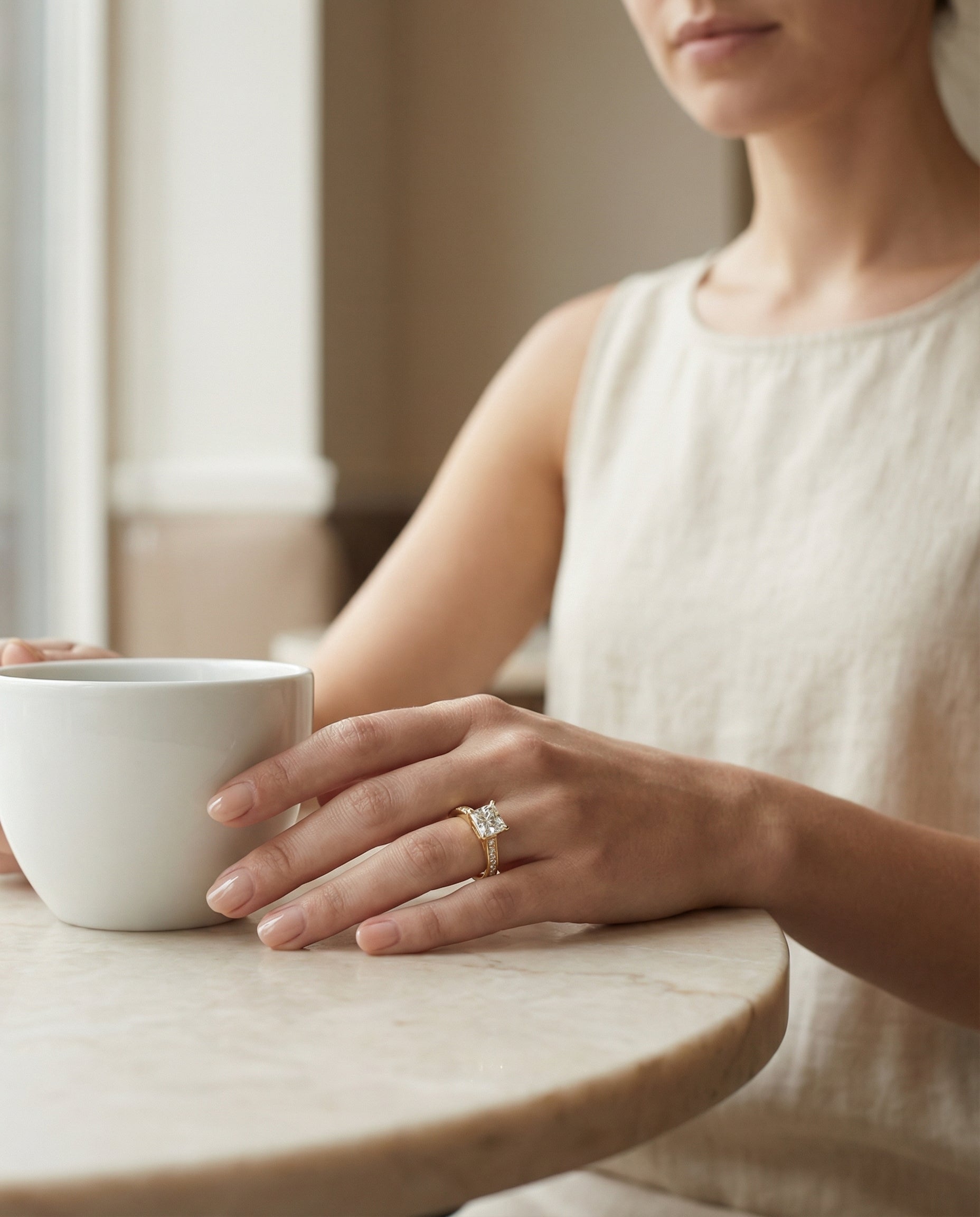 Made to order: The Celesta princess engagement ring setting in 18K Yellow Gold | RockHer