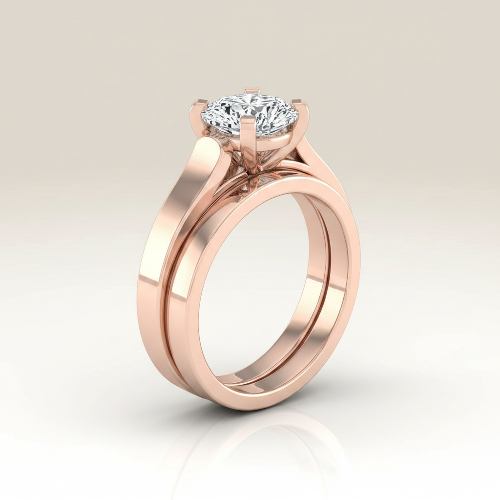 The Charlotte Matching Wedding Band, Pear in 14K Rose Gold