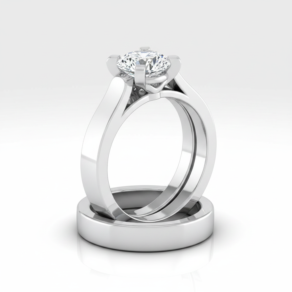 The Charlotte Matching Wedding Band, Cushion in 18K White Gold