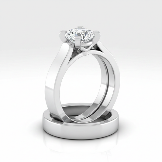 The Charlotte Matching Wedding Band, Cushion in 18K White Gold