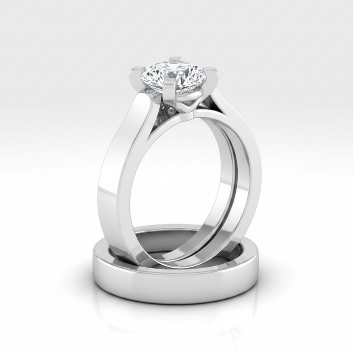 The Charlotte Matching Wedding Band, Cushion in 18K White Gold | RockHer