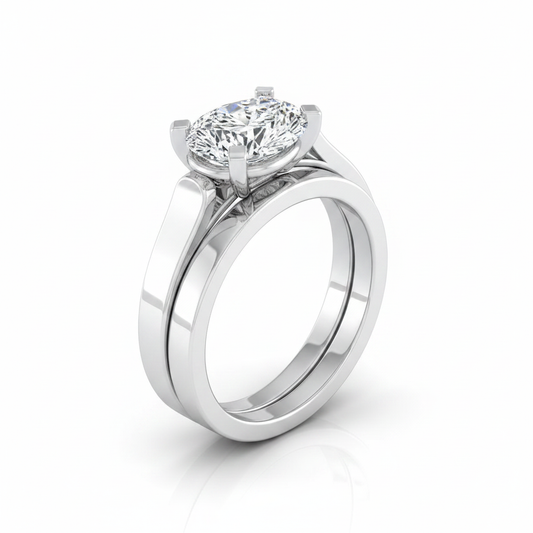 The Charlotte Matching Wedding Band, Pear in 18K White Gold