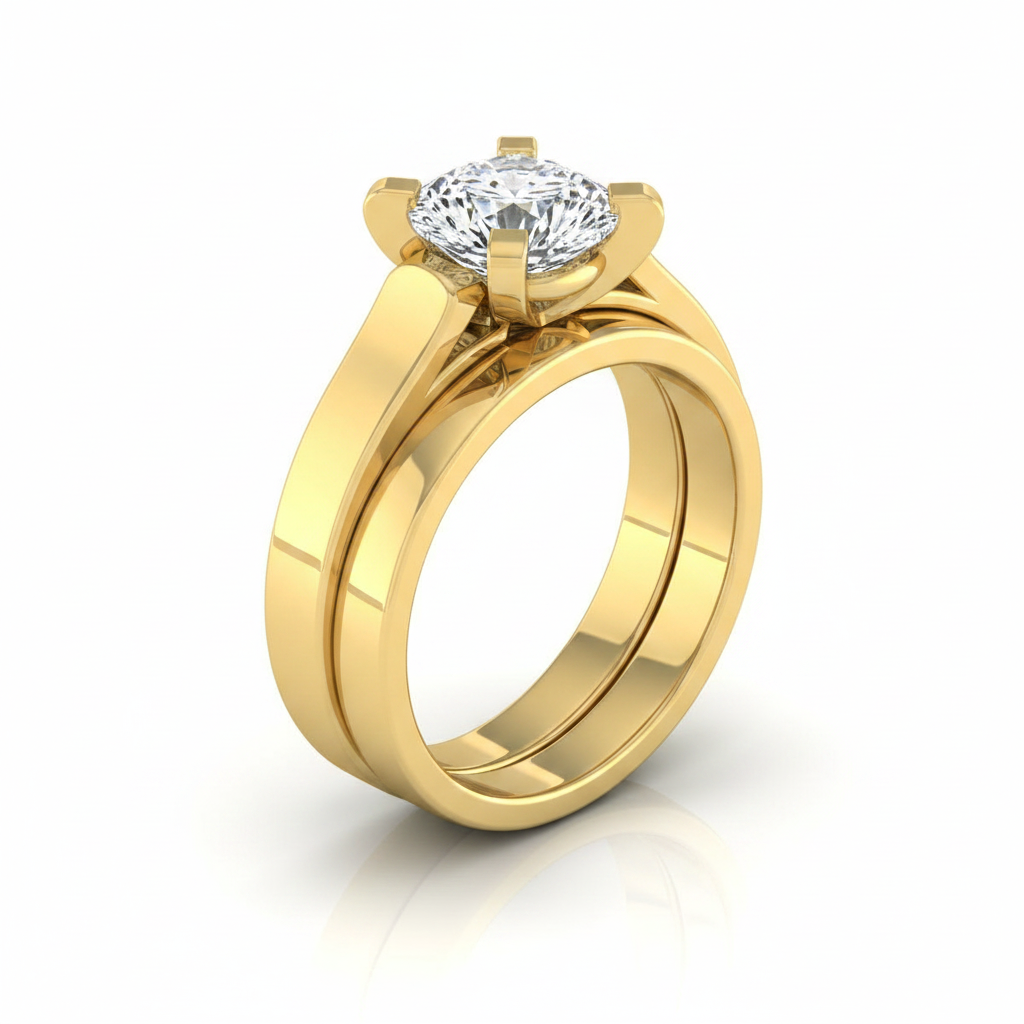The Charlotte Matching Wedding Band, Cushion in 18K Yellow Gold