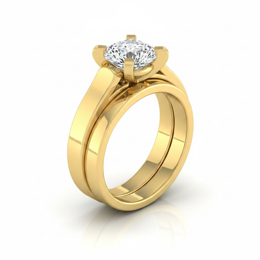 The Charlotte Matching Wedding Band, Cushion in 18K Yellow Gold