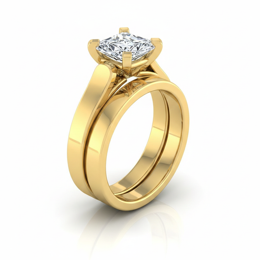 The Charlotte Matching Wedding Band, Radiant in 18K Yellow Gold