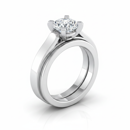 The Charlotte Matching Wedding Band, Cushion in Platinum