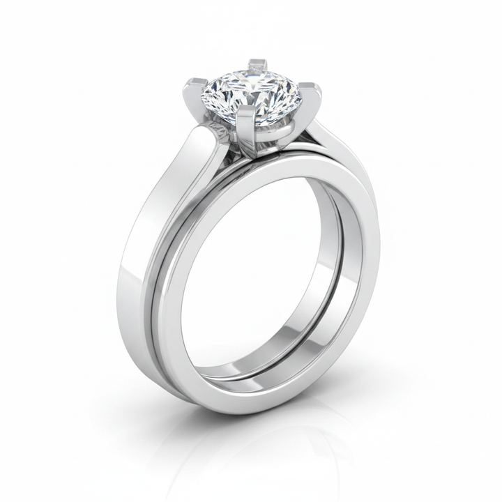 The Charlotte Matching Wedding Band, Cushion in Platinum | RockHer