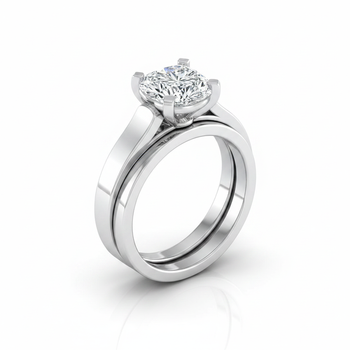 The Charlotte Matching Wedding Band, Heart in Platinum | RockHer