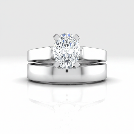 The Charlotte Matching Wedding Band, Oval in Platinum
