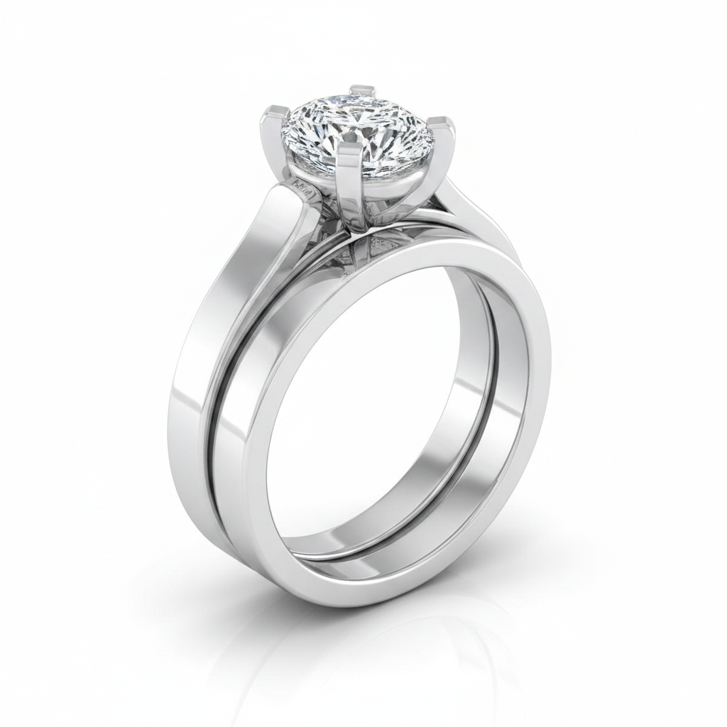 The Charlotte Matching Wedding Band, Pear in Platinum
