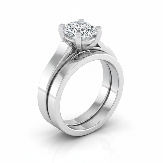 The Charlotte Matching Wedding Band, Pear in Platinum