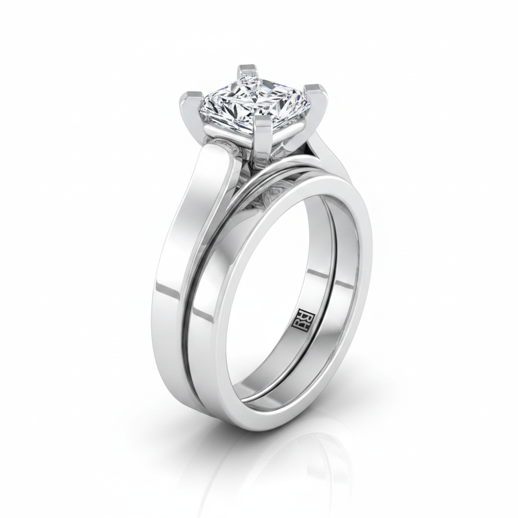 The Charlotte Matching Wedding Band, Radiant in Platinum