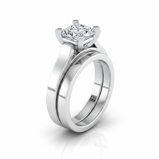 The Charlotte Matching Wedding Band, Radiant in Platinum
