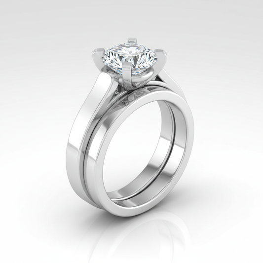 The Charlotte Matching Wedding Band, Round in Platinum