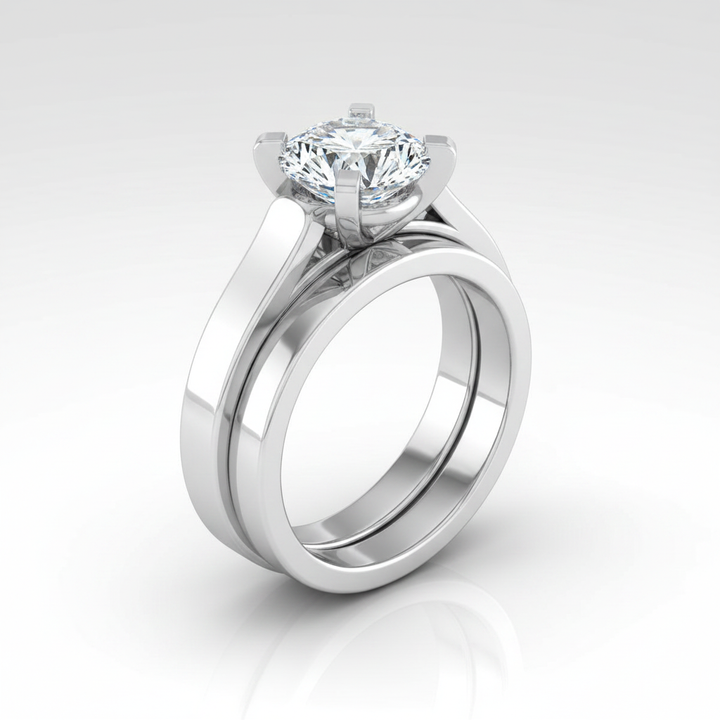 The Charlotte Matching Wedding Band, Round in Platinum | RockHer
