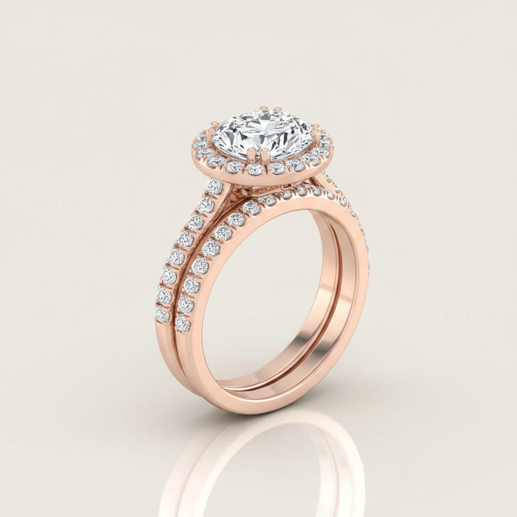 The Christina Matching Wedding Band, Oval in 14K Rose Gold