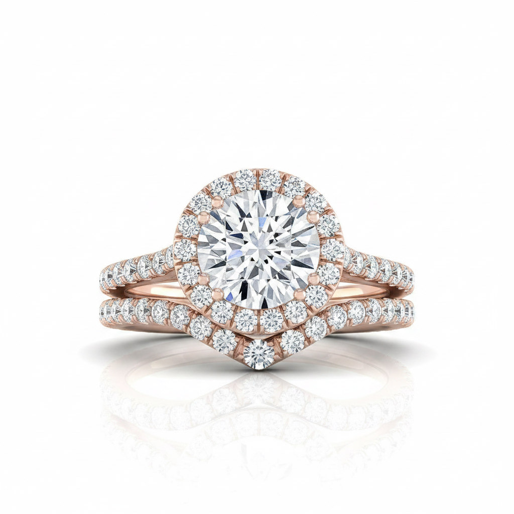 The Christina Matching Wedding Band, Round in 14K Rose Gold