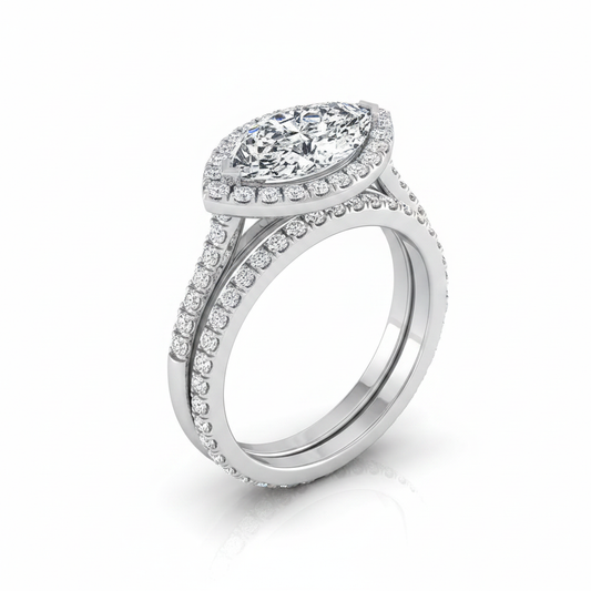 The Christina Matching Wedding Band, Marquise in 18K White Gold