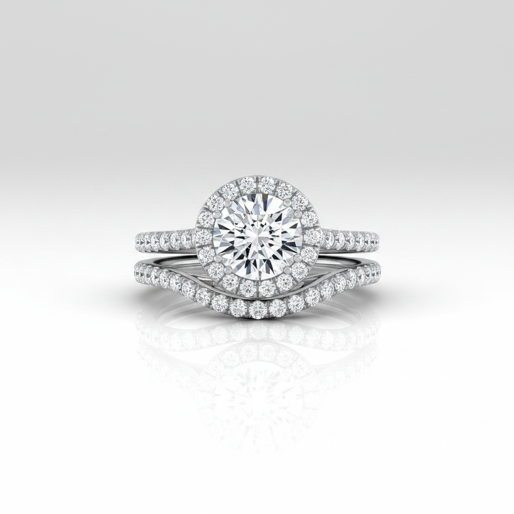 The Christina Matching Wedding Band, Round in 18K White Gold