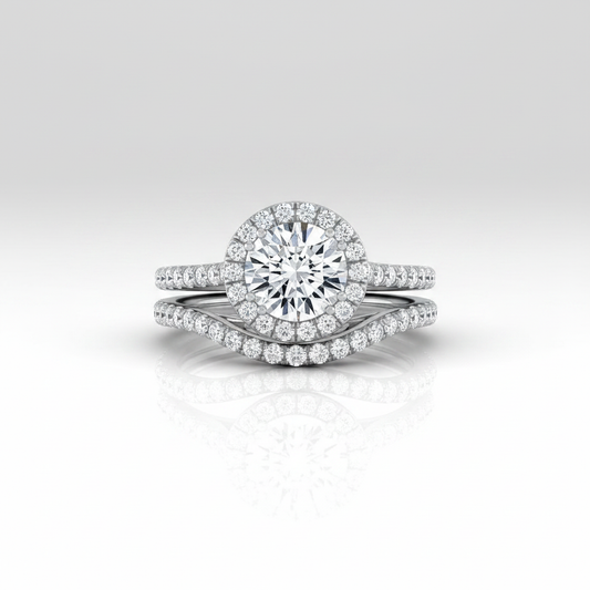 The Christina Matching Wedding Band, Round in 18K White Gold
