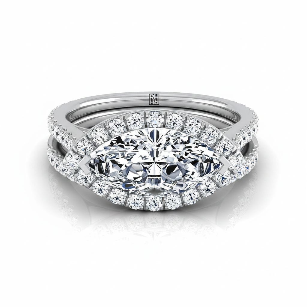 The Christina Matching Wedding Band, Marquise in Platinum