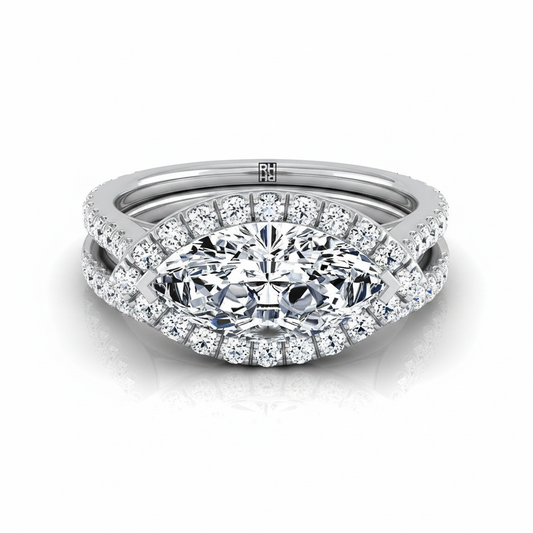 The Christina Matching Wedding Band, Marquise in Platinum