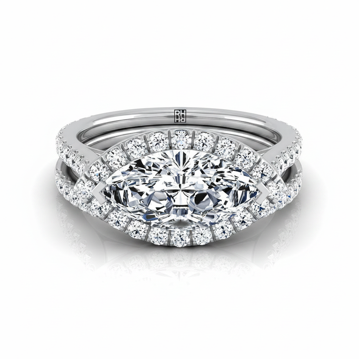 The Christina Matching Wedding Band, Marquise in Platinum | RockHer