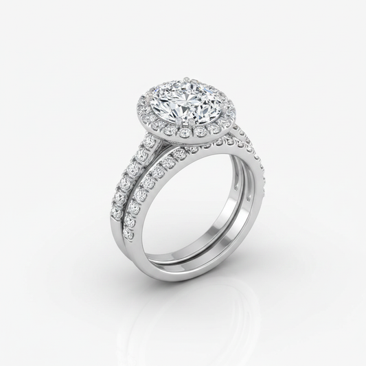 The Christina Matching Wedding Band, Oval in Platinum
