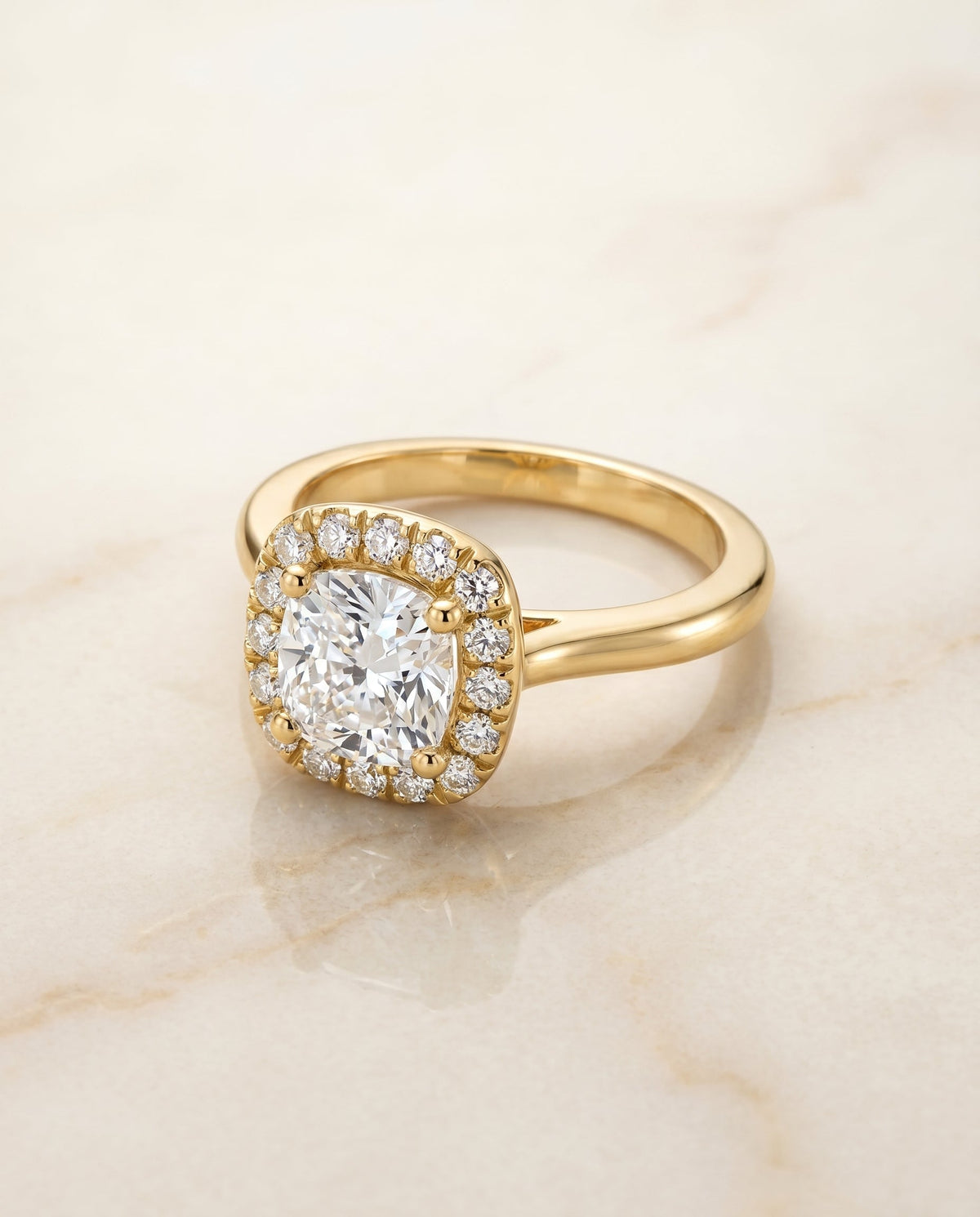 The Kate cushion engagement ring setting in 18K Yellow Gold | RockHer