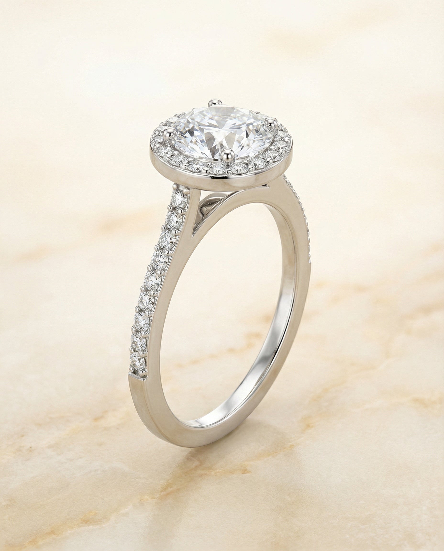 Made to order: The Taylor round engagement ring setting in 18K White Gold | RockHer