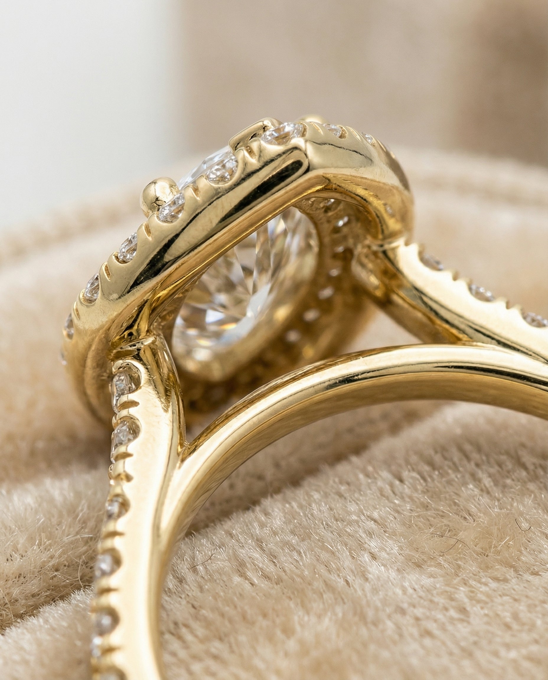The Sade setting for marquise diamonds, made to order in 18K Yellow Gold | RockHer