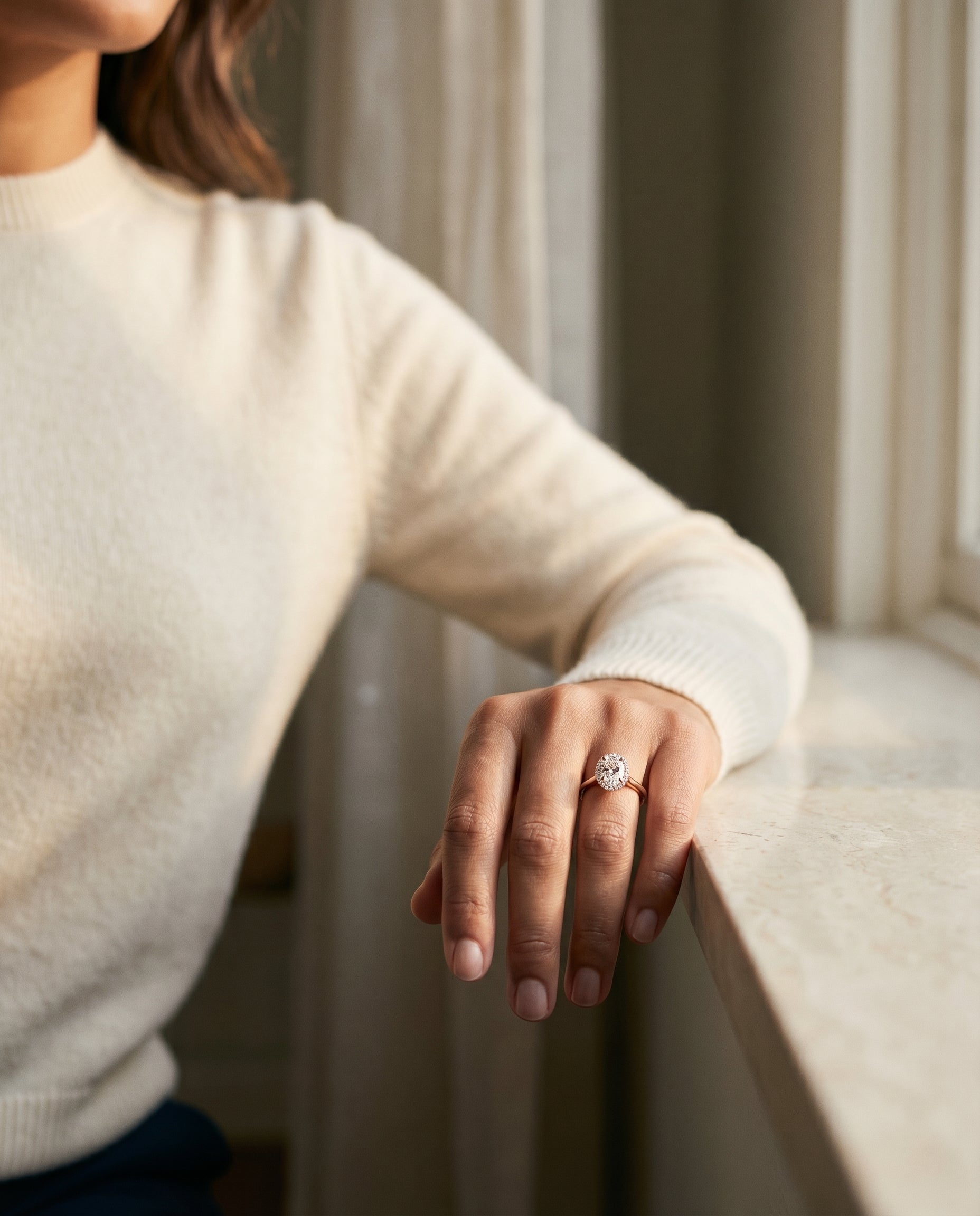 Made to order: The Kate oval engagement ring setting in 14K Rose Gold | RockHer