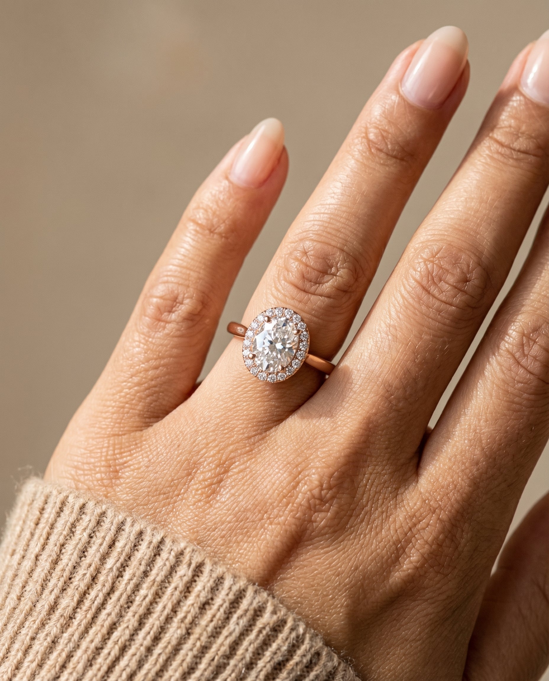 The Kate setting for oval diamonds, made to order in 14K Rose Gold | RockHer