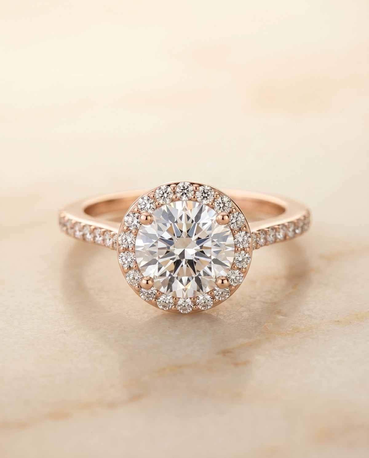 The Taylor round engagement ring setting in 14K Rose Gold | RockHer