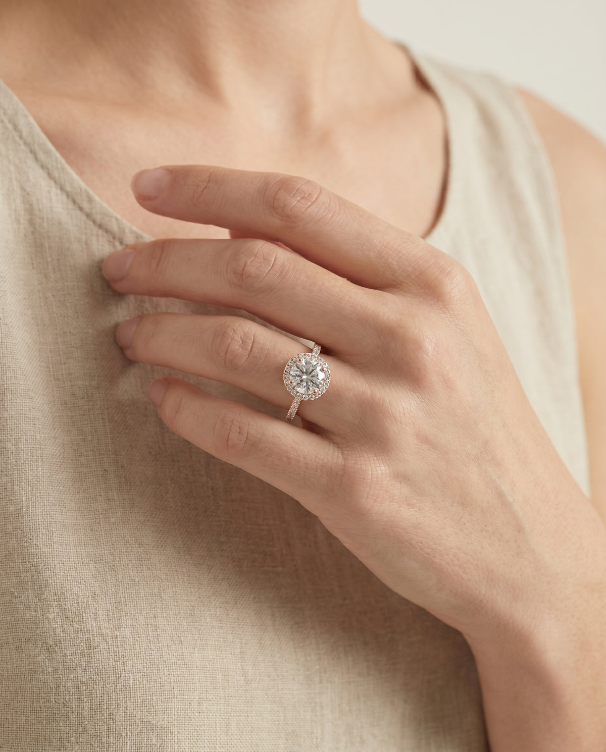 The Taylor setting for round diamonds, made to order in 14K Rose Gold | RockHer