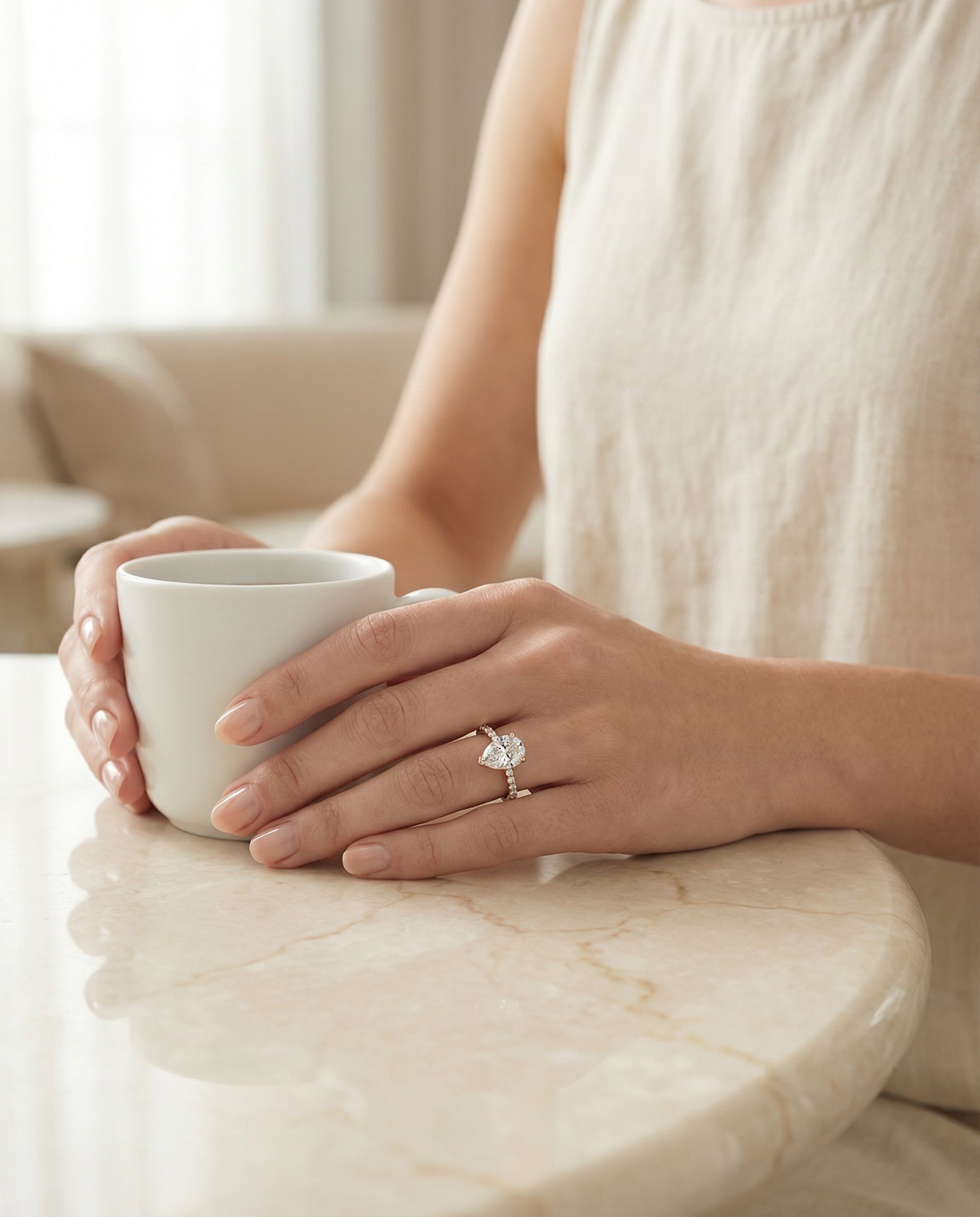Made to order: The Norah pear engagement ring setting in 14K Rose Gold | RockHer