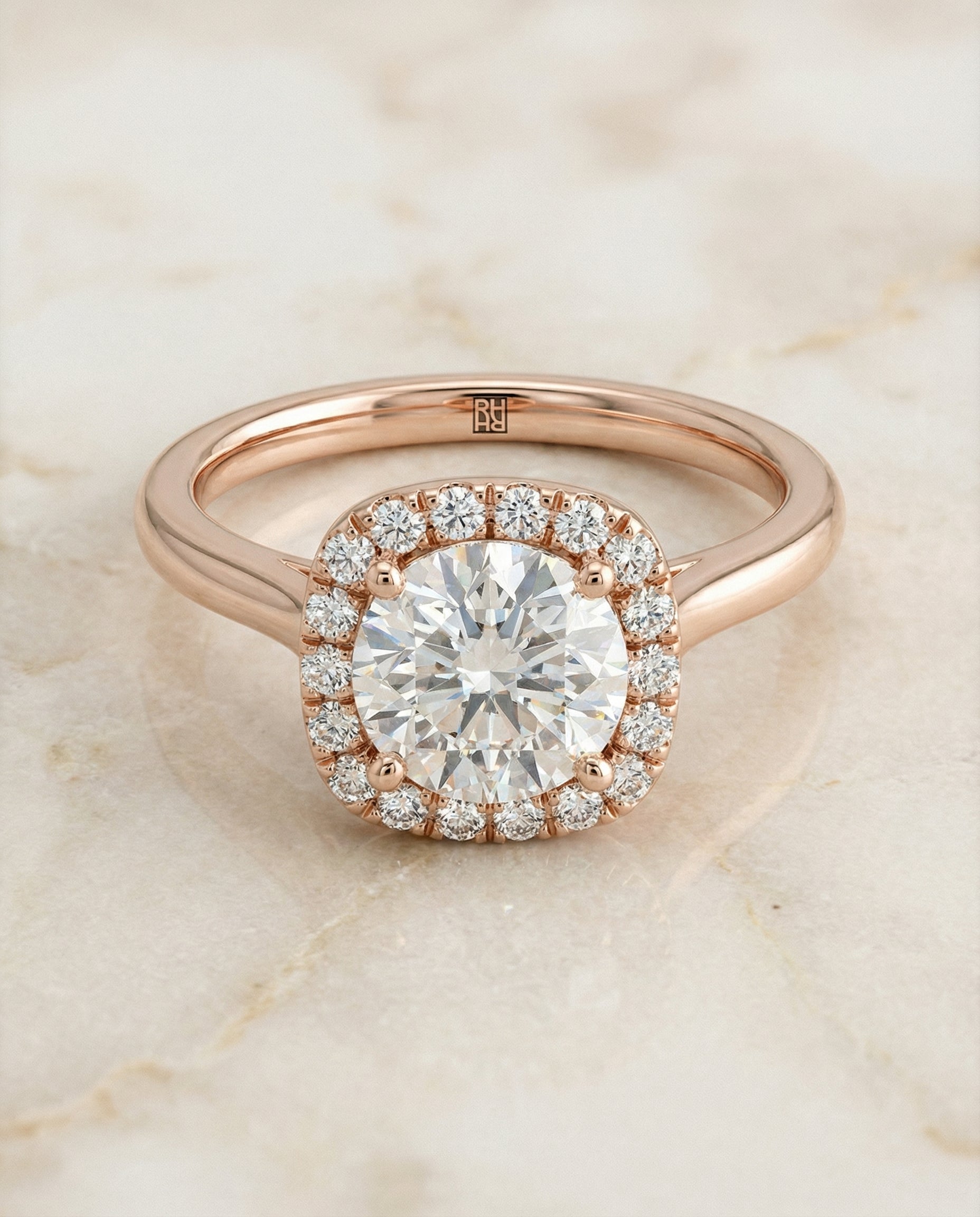 Carnie Select Classic Prong Diamond Halo in 14K Yellow Gold – view 1