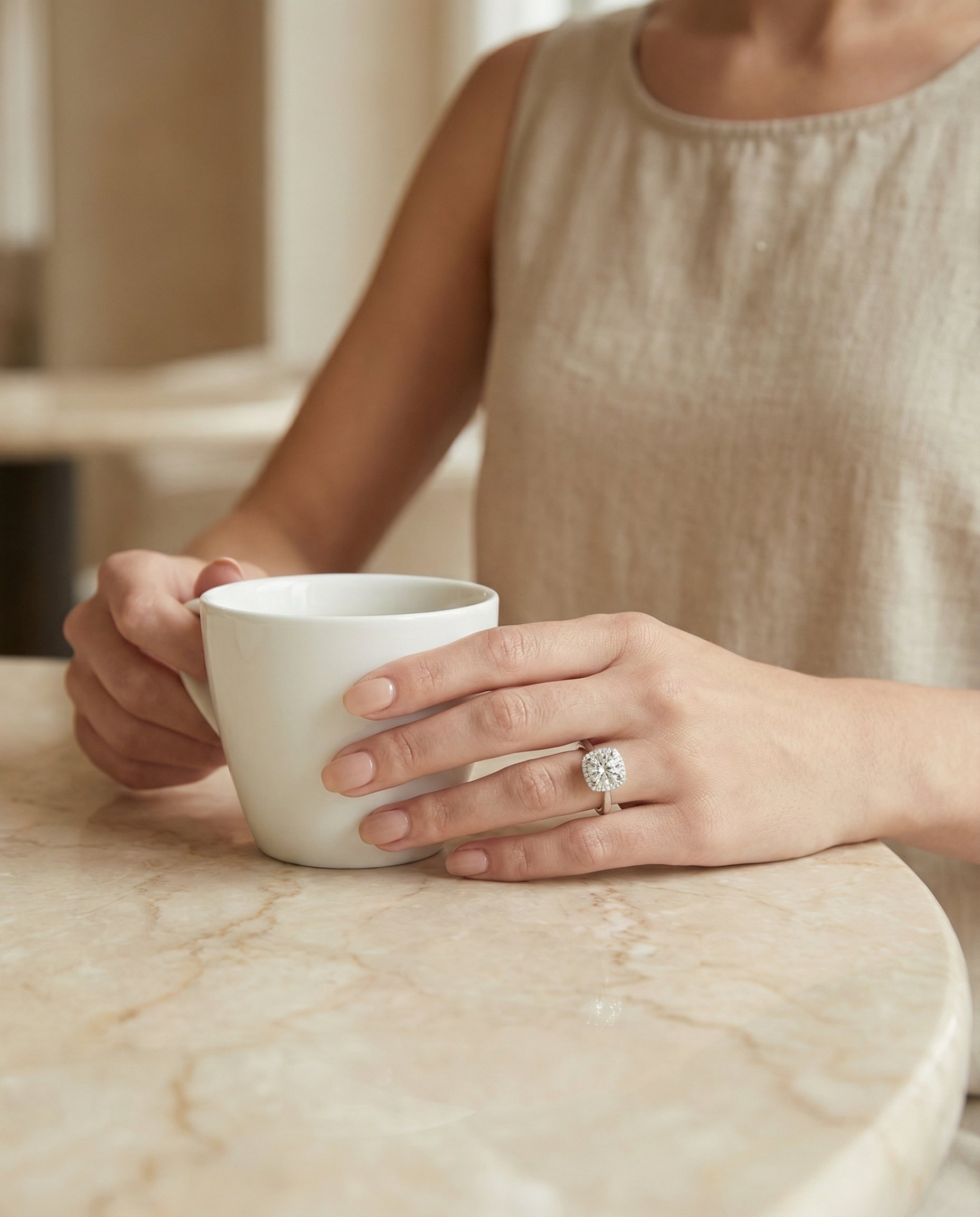 Made to order: The Carnie round engagement ring setting in Platinum | RockHer